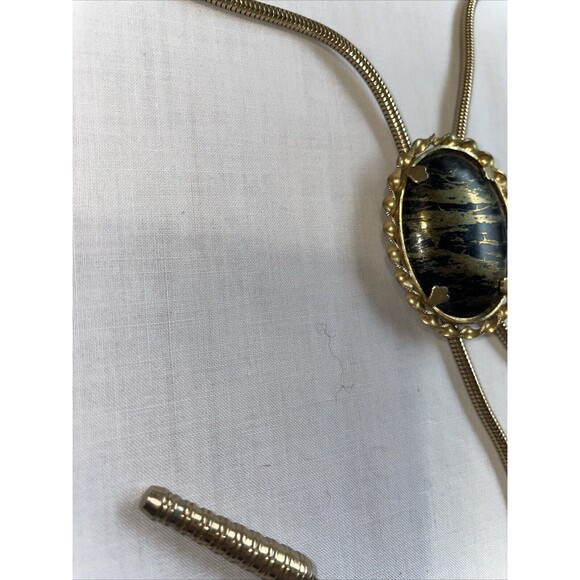 Unbranded Men’s Dressy Bolo Tie Sz 34” Gold Color (no Marks) Western Cowboy Vtg. - Picture 3 of 12